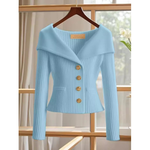 早秋小香風短款高腰開衫針織女裝2025年新款春秋毛衣上衣 早秋小香風短款高腰開衫針織女裝2025年新款春秋毛衣上衣