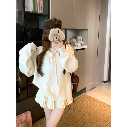 大碼微胖慵懶風蕾絲毛衣女2025新款秋季軟糯休閒長袖針織開衫上衣 大碼微胖慵懶風蕾絲毛衣女2025新款秋季軟糯休閒長袖針織開衫上衣