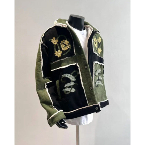 美式復古cleanfit撞色拼接麂皮絨加厚棉服刺綉小衆棉衣設計感外套 美式復古cleanfit撞色拼接麂皮絨加厚棉服刺綉小衆棉衣設計感外套