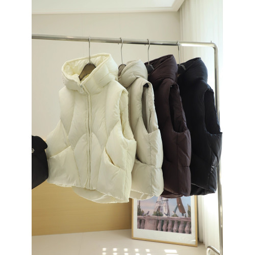 簡約休閒90白鴨絨羽絨馬甲連帽立領保暖外穿百搭輕羽絨馬夾女 簡約休閒90白鴨絨羽絨馬甲連帽立領保暖外穿百搭輕羽絨馬夾女