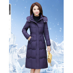 鴨鴨羽絨服女中長款2025冬季時尚過膝修身白鴨絨加厚保暖媽媽外套