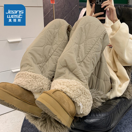 真維斯2025新款東北羽絨棉褲女冬季保暖加絨加厚羊羔毛外穿褲子 真維斯2025新款東北羽絨棉褲女冬季保暖加絨加厚羊羔毛外穿褲子