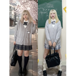 200斤大碼jk開衫學院風套裝日系毛衣校園外套針織衫毛線外衣毛衫