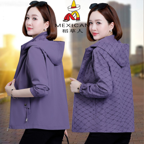 稻草人雙面穿外套女春秋2025新款媽媽女裝洋氣短款風衣夾克上衣服 稻草人雙面穿外套女春秋2025新款媽媽女裝洋氣短款風衣夾克上衣服