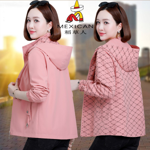 稻草人雙面穿外套女春秋2025新款媽媽女裝洋氣短款風衣夾克上衣服 稻草人雙面穿外套女春秋2025新款媽媽女裝洋氣短款風衣夾克上衣服