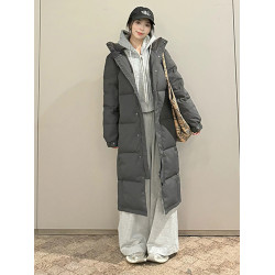 2025年冬新款羽絨服男女白鴨絨超長款過膝加厚冬季情侶款寬松中戯