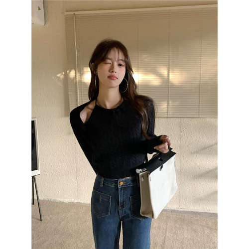 別致假兩件麻花毛衣女小個子秋冬2022新款心機鏤空針織衫短款上衣 別致假兩件麻花毛衣女小個子秋冬2022新款心機鏤空針織衫短款上衣