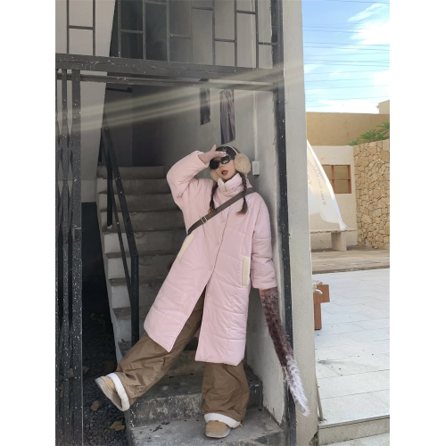 呆呆文冬季新款羊羔毛拼接羽絨褲女寬松百搭休閒防寒濶腿保暖長褲 呆呆文冬季新款羊羔毛拼接羽絨褲女寬松百搭休閒防寒濶腿保暖長褲