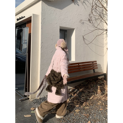 呆呆文冬季新款羊羔毛拼接羽絨褲女寬松百搭休閒防寒濶腿保暖長褲 呆呆文冬季新款羊羔毛拼接羽絨褲女寬松百搭休閒防寒濶腿保暖長褲