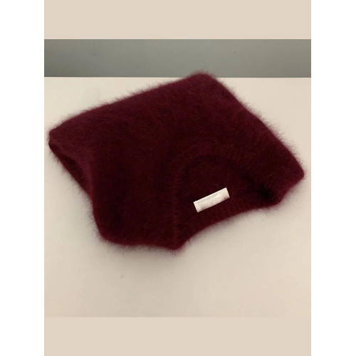 酒紅色復古圓領水貂絨毛衣女秋冬新款高級感超好看慵懶軟糯針織衫 酒紅色復古圓領水貂絨毛衣女秋冬新款高級感超好看慵懶軟糯針織衫