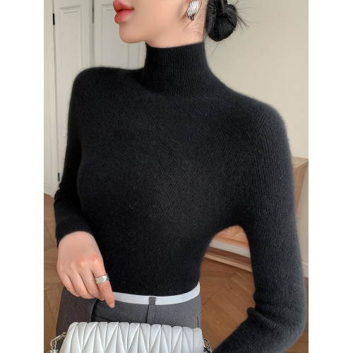 一線成衣100純羊毛半高領毛衣女內搭新款冬季修身打底洋氣針織衫 一線成衣100純羊毛半高領毛衣女內搭新款冬季修身打底洋氣針織衫