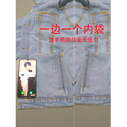 淡藍色牛仔外套女短款2025春秋韓版百搭修身內袋長袖外搭夾克上衣