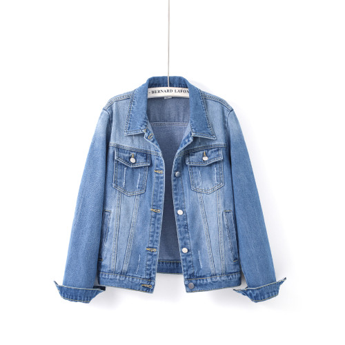 淡藍色牛仔外套女短款2025春秋韓版百搭修身內袋長袖外搭夾克上衣