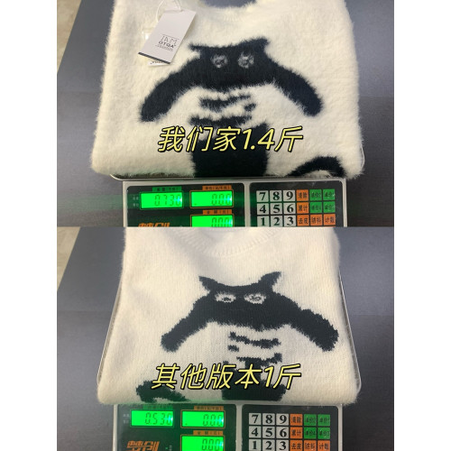 美式貓咪慵懶風寬松毛衣套頭毛絨針織衫上衣長袖秋冬 美式貓咪慵懶風寬松毛衣套頭毛絨針織衫上衣長袖秋冬