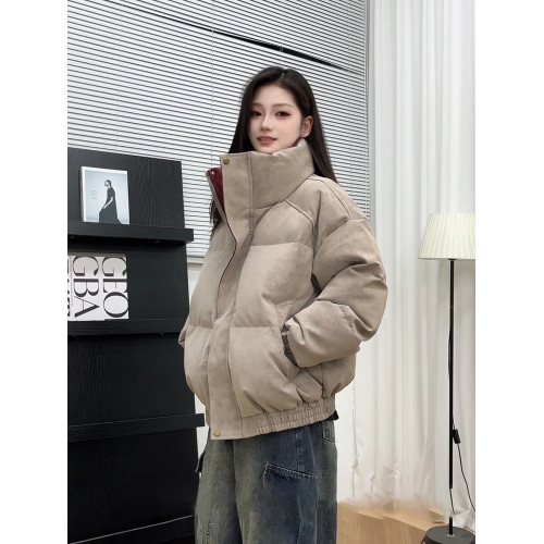 灰色盔甲皮棉服男冬加厚防寒羽絨棉襖外套短款cleanfit立領麵包服 灰色盔甲皮棉服男冬加厚防寒羽絨棉襖外套短款cleanfit立領麵包服