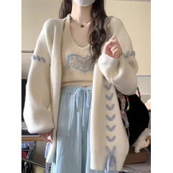 大碼胖妹妹奶fufu慵懶風針織開衫毛衣外套女春秋冬美式長袖上衣潮