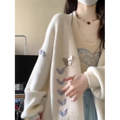 大碼胖妹妹奶fufu慵懶風針織開衫毛衣外套女春秋冬美式長袖上衣潮 大碼胖妹妹奶fufu慵懶風針織開衫毛衣外套女春秋冬美式長袖上衣潮