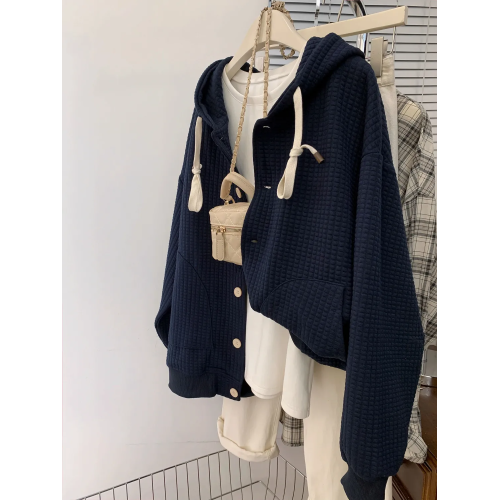 胖mm特大碼300斤韓系華夫格連帽衛衣女春秋寬松百搭開衫外套ins潮 胖mm特大碼300斤韓系華夫格連帽衛衣女春秋寬松百搭開衫外套ins潮