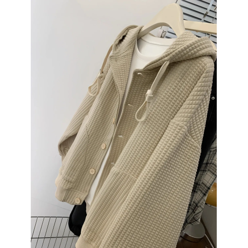 胖mm特大碼300斤韓系華夫格連帽衛衣女春秋寬松百搭開衫外套ins潮 胖mm特大碼300斤韓系華夫格連帽衛衣女春秋寬松百搭開衫外套ins潮