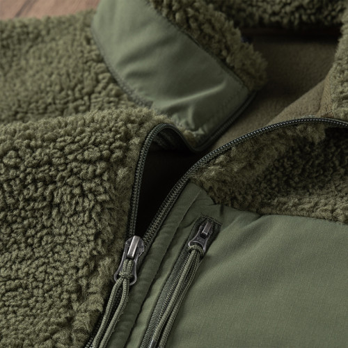 森系~橄欖綠 加厚搖粒絨拉鍊外套男女冬季美式復古貼布夾克衛衣服 森系~橄欖綠 加厚搖粒絨拉鍊外套男女冬季美式復古貼布夾克衛衣服