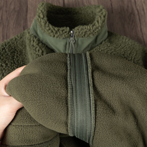 森系~橄欖綠 加厚搖粒絨拉鍊外套男女冬季美式復古貼布夾克衛衣服 森系~橄欖綠 加厚搖粒絨拉鍊外套男女冬季美式復古貼布夾克衛衣服