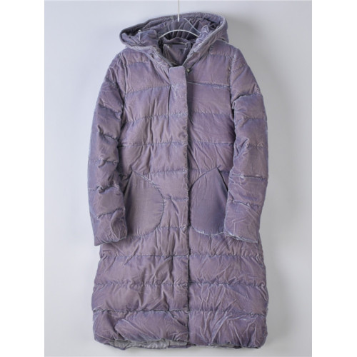 522韓版修身長款羽絨服女67099復古過膝連帽金絲絨白鴨絨中長外套 522韓版修身長款羽絨服女67099復古過膝連帽金絲絨白鴨絨中長外套