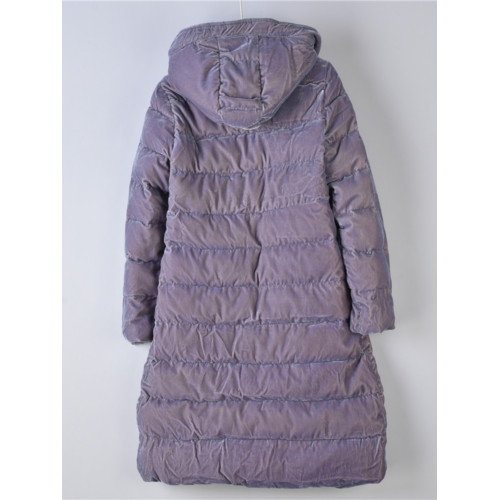 522韓版修身長款羽絨服女67099復古過膝連帽金絲絨白鴨絨中長外套 522韓版修身長款羽絨服女67099復古過膝連帽金絲絨白鴨絨中長外套