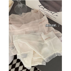 輕！薄！透~超薄空氣裸感冰絲面膜內褲女中腰速乾無痕包臀三角褲