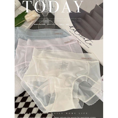 輕！薄！透~超薄空氣裸感冰絲面膜內褲女中腰速乾無痕包臀三角褲