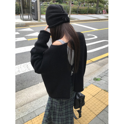 Exclusive type 韓國小衆設計前後兩穿系帶個性破洞針織毛衣開衫 Exclusive type 韓國小衆設計前後兩穿系帶個性破洞針織毛衣開衫