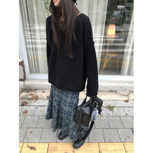 Exclusive type 韓國小衆設計前後兩穿系帶個性破洞針織毛衣開衫 Exclusive type 韓國小衆設計前後兩穿系帶個性破洞針織毛衣開衫