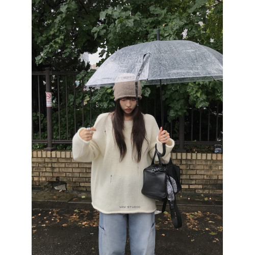 Exclusive type 韓國小衆設計前後兩穿系帶個性破洞針織毛衣開衫 Exclusive type 韓國小衆設計前後兩穿系帶個性破洞針織毛衣開衫