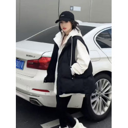 工裝羽絨馬甲外套男女同款2025新款冬寬松加厚白鴨絨中長款羽絨服