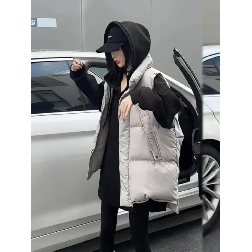 工裝羽絨馬甲外套男女同款2025新款冬寬松加厚白鴨絨中長款羽絨服 工裝羽絨馬甲外套男女同款2025新款冬寬松加厚白鴨絨中長款羽絨服