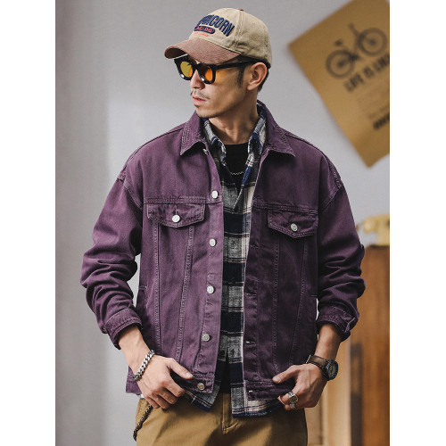 阿蘇特染復古牛仔外套男2025新款男潮牌高級美式高街寬松休閒夾克 阿蘇特染復古牛仔外套男2025新款男潮牌高級美式高街寬松休閒夾克