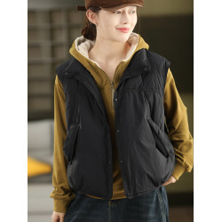 園園美衣冬季復古90%白鴨絨保暖馬甲外套加厚無袖羽絨服馬夾外搭1