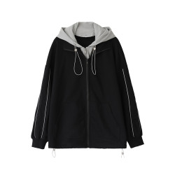 開春假兩件加絨加厚衛衣外套女2025初秋季新款韓系棒球服夾克風衣