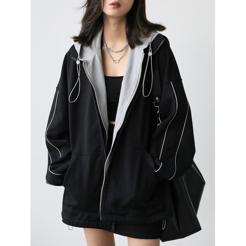 開春假兩件加絨加厚衛衣外套女2025初秋季新款韓系棒球服夾克風衣 開春假兩件加絨加厚衛衣外套女2025初秋季新款韓系棒球服夾克風衣