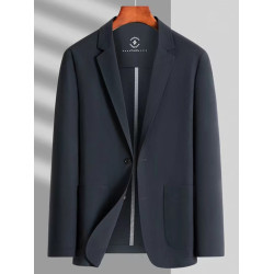 時尚男士冰絲西服 輕奢壓膠無痕高檔商務休閒高級感西裝外套春夏