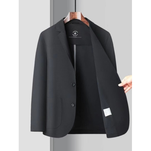 時尚男士冰絲西服 輕奢壓膠無痕高檔商務休閒高級感西裝外套春夏 時尚男士冰絲西服 輕奢壓膠無痕高檔商務休閒高級感西裝外套春夏