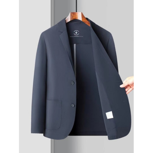 時尚男士冰絲西服 輕奢壓膠無痕高檔商務休閒高級感西裝外套春夏 時尚男士冰絲西服 輕奢壓膠無痕高檔商務休閒高級感西裝外套春夏