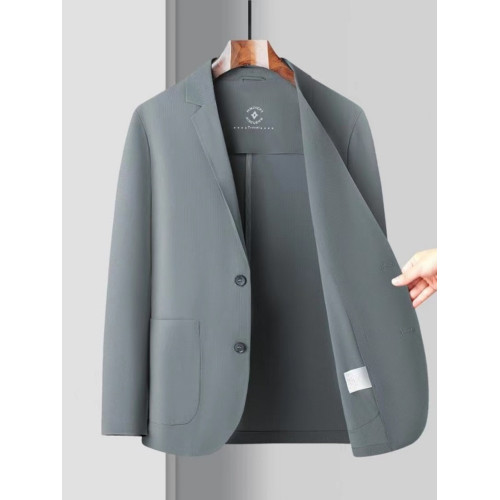 時尚男士冰絲西服 輕奢壓膠無痕高檔商務休閒高級感西裝外套春夏 時尚男士冰絲西服 輕奢壓膠無痕高檔商務休閒高級感西裝外套春夏