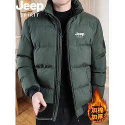 JEEP吉普羽絨棉服男冬季加厚保暖立領外套中青年時尚潮牌大碼棉衣