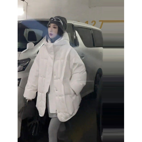 胖mm大碼寬松遮肉洋氣麵包服冬季設計感中長款加厚連帽羽絨棉服女 胖mm大碼寬松遮肉洋氣麵包服冬季設計感中長款加厚連帽羽絨棉服女