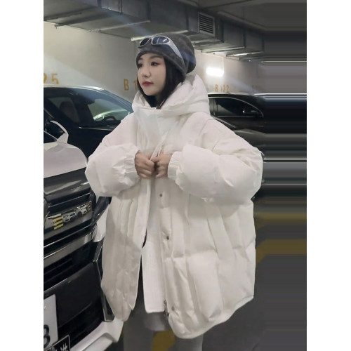 胖mm大碼寬松遮肉洋氣麵包服冬季設計感中長款加厚連帽羽絨棉服女 胖mm大碼寬松遮肉洋氣麵包服冬季設計感中長款加厚連帽羽絨棉服女