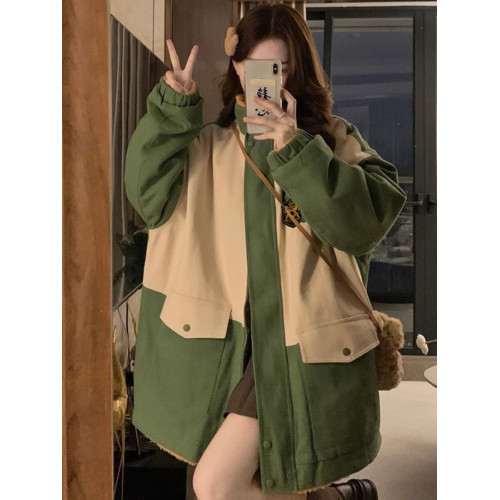 羽絨棉服女冬季新款雙面穿撞色設計感ins棉衣寬松加絨學生外套潮 羽絨棉服女冬季新款雙面穿撞色設計感ins棉衣寬松加絨學生外套潮