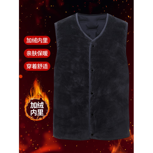 雅鹿冬季男士羽絨馬甲背心加絨保暖內膽坎肩爸爸裝中老年馬夾外穿