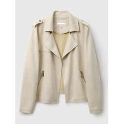 簡約時髦輕盈自在易打理環保麂皮絨休閒機車夾克外套時尚百搭