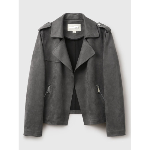 簡約時髦輕盈自在易打理環保麂皮絨休閒機車夾克外套時尚百搭 簡約時髦輕盈自在易打理環保麂皮絨休閒機車夾克外套時尚百搭