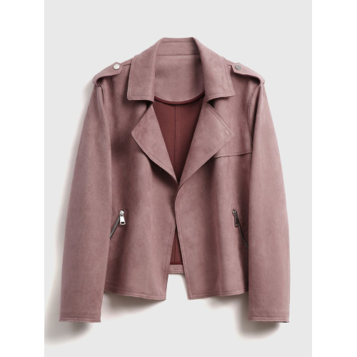 簡約時髦輕盈自在易打理環保麂皮絨休閒機車夾克外套時尚百搭 簡約時髦輕盈自在易打理環保麂皮絨休閒機車夾克外套時尚百搭